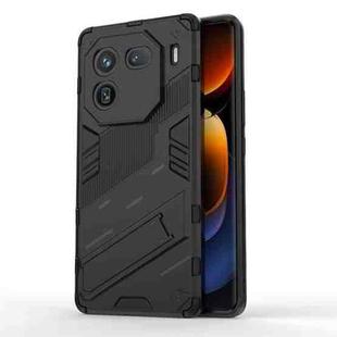 For vivo iQOO 12 Pro 5G Punk Armor 2 in 1 PC + TPU Phone Case with Holder(Black)