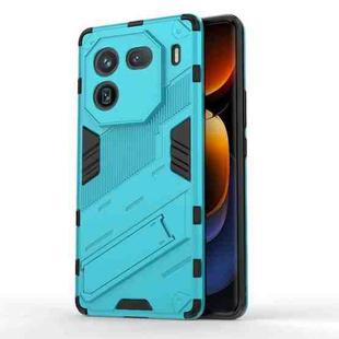 For vivo iQOO 12 Pro 5G Punk Armor 2 in 1 PC + TPU Phone Case with Holder(Blue)