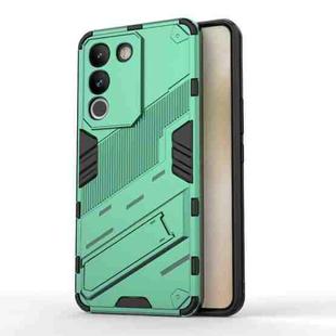 For vivo Y200 5G Global Punk Armor 2 in 1 PC + TPU Phone Case with Holder(Green)