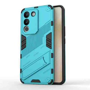 For vivo Y200 5G Global Punk Armor 2 in 1 PC + TPU Phone Case with Holder(Blue)