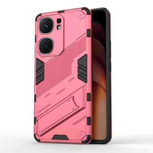 For vivo iQOO Neo9 5G Punk Armor 2 in 1 PC + TPU Phone Case with Holder(Light Red)