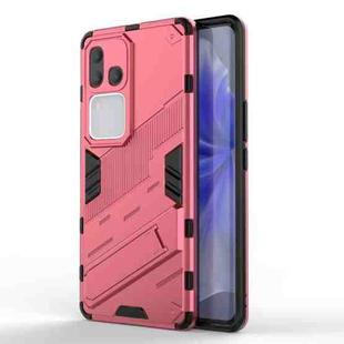 For vivo S18 5G Punk Armor 2 in 1 PC + TPU Phone Case with Holder(Light Red)