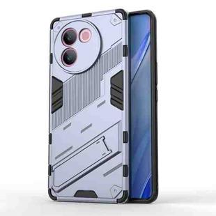 For vivo V30e 5G Global Punk Armor 2 in 1 PC + TPU Phone Case with Holder(Grey)