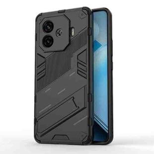 For vivo iQOO Z9 Turbo 5G Punk Armor 2 in 1 PC + TPU Phone Case with Holder(Black)