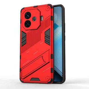For vivo iQOO Z9 Turbo 5G Punk Armor 2 in 1 PC + TPU Phone Case with Holder(Red)