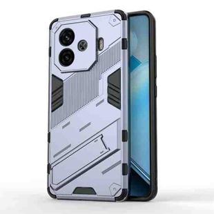 For vivo iQOO Z9 Turbo 5G Punk Armor 2 in 1 PC + TPU Phone Case with Holder(Grey)