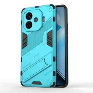 For vivo iQOO Z9 Turbo 5G Punk Armor 2 in 1 PC + TPU Phone Case with Holder(Blue)