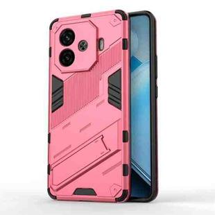 For vivo iQOO Z9 Turbo 5G Punk Armor 2 in 1 PC + TPU Phone Case with Holder(Light Red)