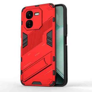 For vivo iQOO Z9X 5G Punk Armor 2 in 1 PC + TPU Phone Case with Holder(Red)