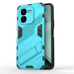 For vivo iQOO Z9X 5G Punk Armor 2 in 1 PC + TPU Phone Case with Holder(Blue)