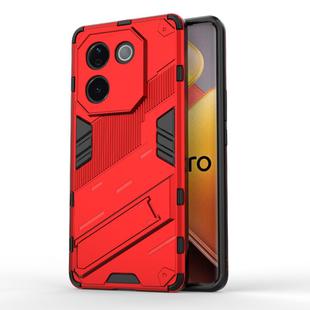 For vivo iQOO Z9s Pro 5G India Punk Armor 2 in 1 PC + TPU Phone Case with Holder(Red)