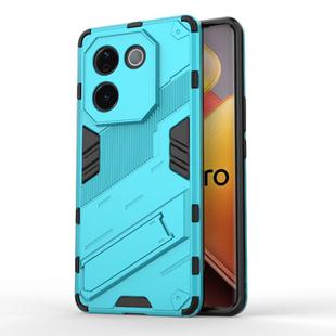 For vivo iQOO Z9s Pro 5G India Punk Armor 2 in 1 PC + TPU Phone Case with Holder(Blue)