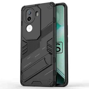 For vivo iQOO Z9s 5G Global Punk Armor 2 in 1 PC + TPU Phone Case with Holder(Black)