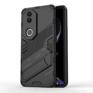 For vivo V50 5G Global Punk Armor 2 in 1 PC + TPU Phone Case with Holder(Black)