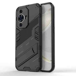 For Huawei nova 11 4G Punk Armor 2 in 1 PC + TPU Phone Case with Holder(Black)