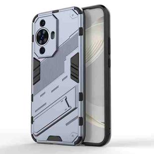 For Huawei nova 11 4G Punk Armor 2 in 1 PC + TPU Phone Case with Holder(Grey)