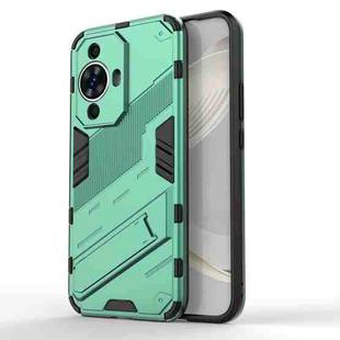 For Huawei nova 11 4G Punk Armor 2 in 1 PC + TPU Phone Case with Holder(Green)