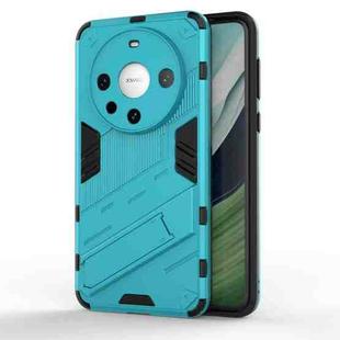 For Huawei Mate 60 Pro Punk Armor 2 in 1 PC + TPU Phone Case with Holder(Blue)