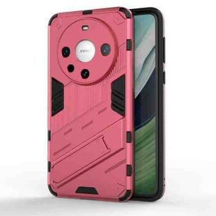 For Huawei Mate 60 Pro Punk Armor 2 in 1 PC + TPU Phone Case with Holder(Light Red)