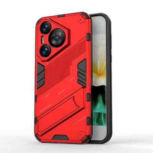 For Huawei Pura 70 Punk Armor 2 in 1 PC + TPU Phone Case with Holder(Red)