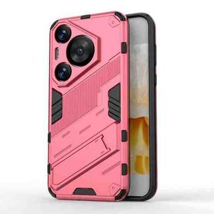 For Huawei Pura 70 Pro / 70 Pro+ Punk Armor 2 in 1 PC + TPU Phone Case with Holder(Light Red)