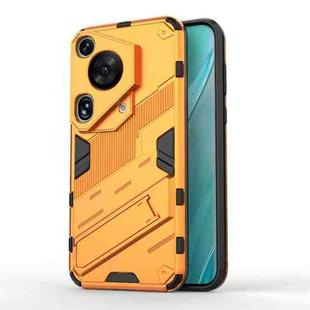 For Huawei Pura 70 Ultra Punk Armor 2 in 1 PC + TPU Phone Case with Holder(Orange)