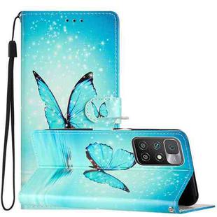 For Xiaomi Redmi 10 Colored Drawing Leather Phone Case(Blue Butterfly)