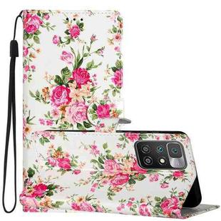 For Xiaomi Redmi 10 Colored Drawing Leather Phone Case(Peonies)