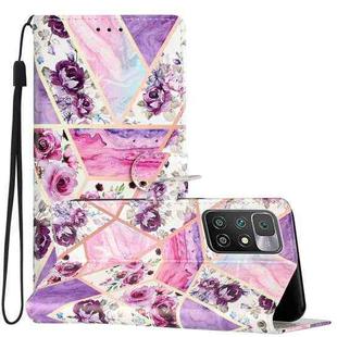 For Xiaomi Redmi 10 2022 Colored Drawing Leather Phone Case(Purple Marble)
