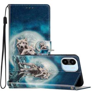 For Xiaomi Redmi  A1 Colored Drawing Leather Phone Case(Twin Wolves)