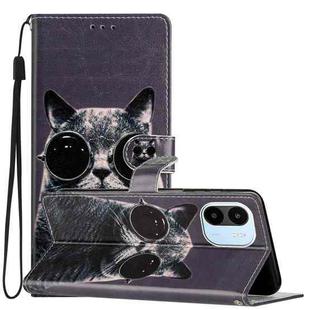 For Xiaomi Redmi  A1 Colored Drawing Leather Phone Case(Sunglasses Cat)