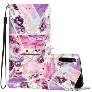 For Xiaomi Redmi Note 8T Colored Drawing Leather Phone Case(Purple Marble)