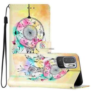For Xiaomi Redmi Note 10 5G Colored Drawing Leather Phone Case(Dream Catcher)