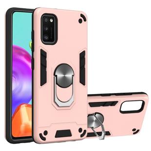 For Samsung Galaxy A41 2 in 1 Armour Series PC + TPU Protective Case with Ring Holder(Rose Gold)