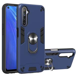 For OPPO Realme 6 2 in 1 Armour Series PC + TPU Protective Case with Ring Holder(Royal Blue)