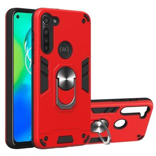 For Motorola Moto G8 Power 2 in 1 Armour Series PC + TPU Protective Case with Ring Holder(Red)