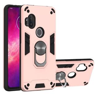 For Motorola One Hyper 2 in 1 Armour Series PC + TPU Protective Case with Ring Holder(Rose Gold)