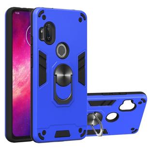 For Motorola One Hyper 2 in 1 Armour Series PC + TPU Protective Case with Ring Holder(Dark Blue)