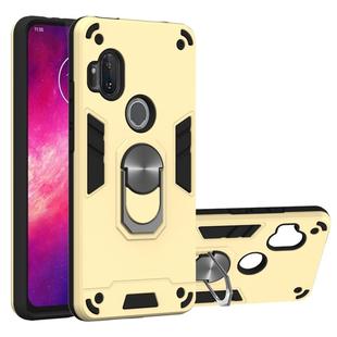 For Motorola One Hyper 2 in 1 Armour Series PC + TPU Protective Case with Ring Holder(Gold)