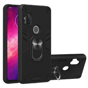 For Motorola One Hyper 2 in 1 Armour Series PC + TPU Protective Case with Ring Holder(Black)