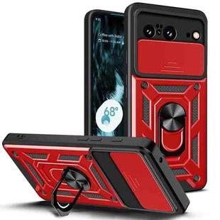 For Google Pixel 8 5G Sliding Camera Cover Design TPU Hybrid PC Phone Case(Red)