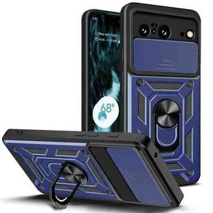 For Google Pixel 8 5G Sliding Camera Cover Design TPU Hybrid PC Phone Case(Blue)