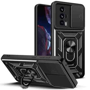 For Xiaomi Poco F5 Pro Sliding Camera Cover Design TPU Hybrid PC Phone Case(Black)