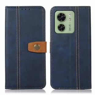 For Motorola Edge 40 5G Stitching Thread Calf Texture Leather Phone Case(Blue)