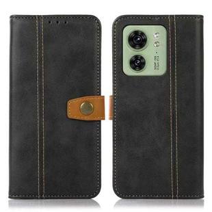 For Motorola Edge 40 5G Stitching Thread Calf Texture Leather Phone Case(Black)