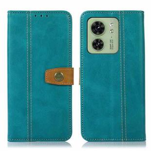 For Motorola Edge 40 5G Stitching Thread Calf Texture Leather Phone Case(Light Green)