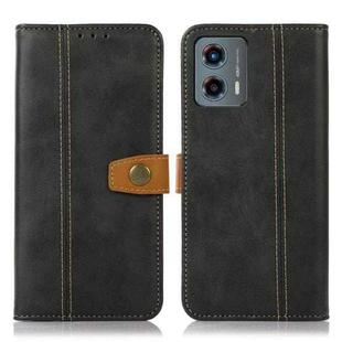 For Motorola Moto G 5G 2023 Stitching Thread Calf Texture Leather Phone Case(Black)