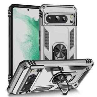 For Google Pixel 8 Pro Shockproof TPU + PC Phone Case with Holder(Silver)