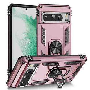 For Google Pixel 8 Pro Shockproof TPU + PC Phone Case with Holder(Rose Gold)