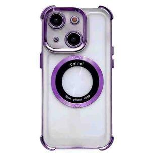 For iPhone 14 Plus 6D Electroplating Armor Magsafe Phone Case(Purple)